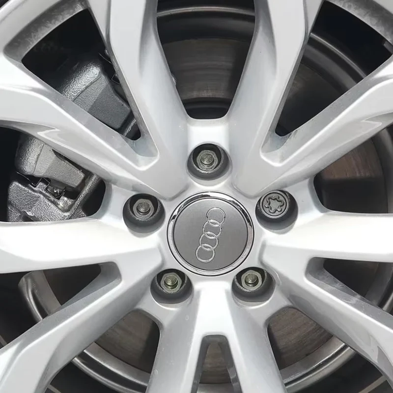 Centre Roue Audi 60mm 61mm 68mm 69mm Noir Gris x4