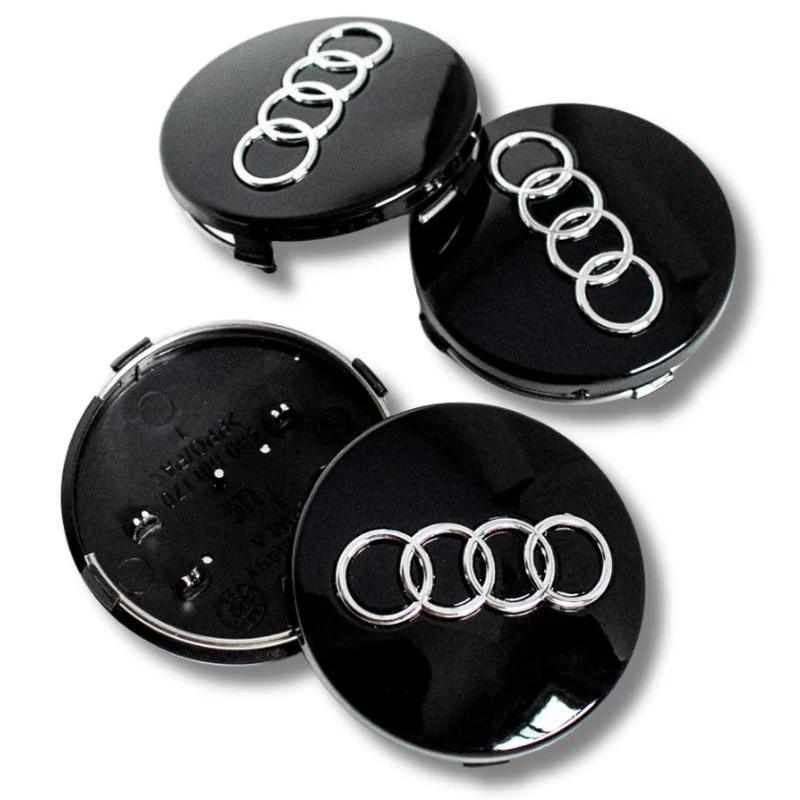 Centre Roue Audi 60mm 61mm 68mm 69mm Noir Gris x4