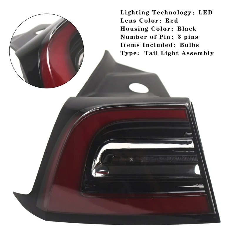 Feu Gauche LED Extérieur Tesla Model 3 2017-2023 1077399-00