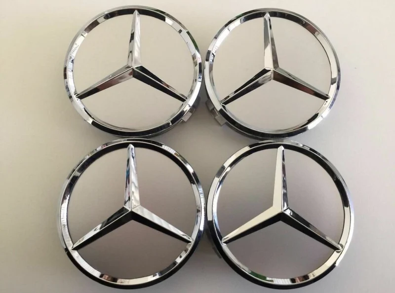 4x Centres de Roues Mercedes Silver 60mm