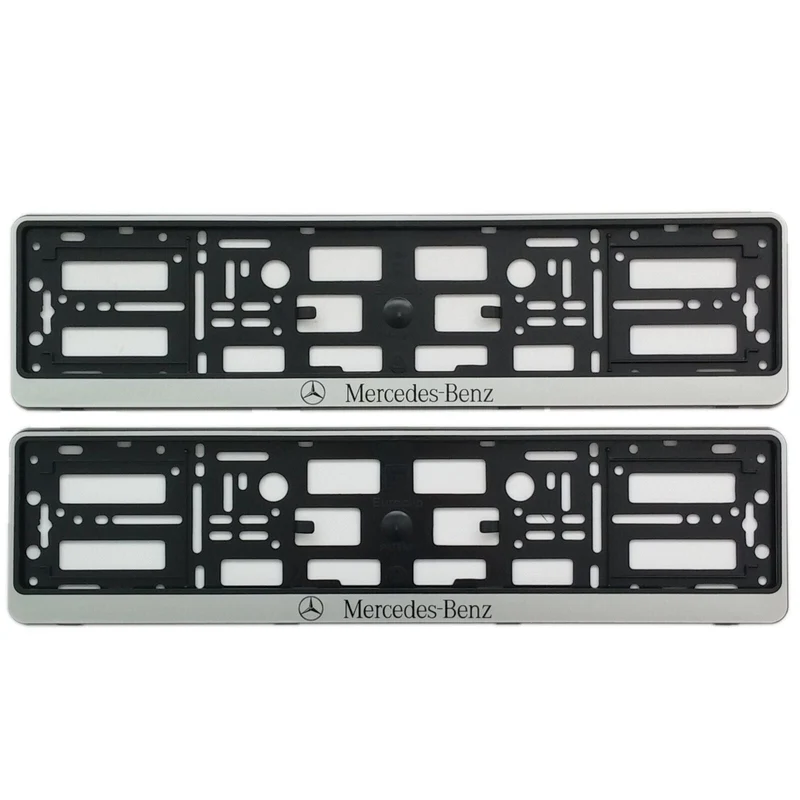 2x Supports de Plaque Mercedes Gris