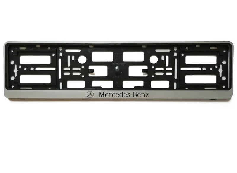 2x Supports de Plaque Mercedes Gris