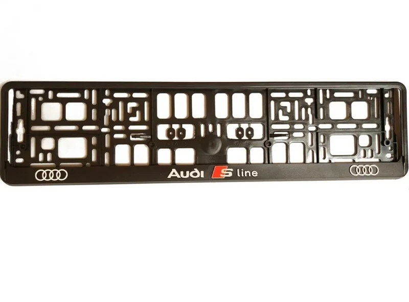 2x Supports de Plaque Audi S-Line Noir