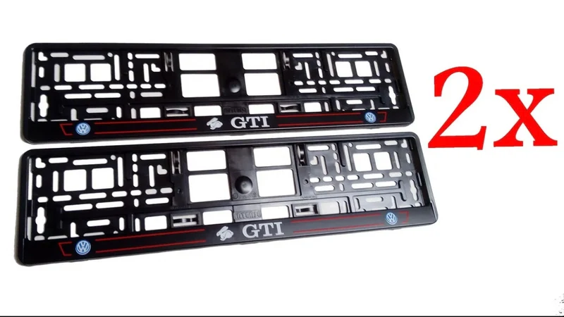 2x Supports De Plaque Volkswagen GTI Noir Mat