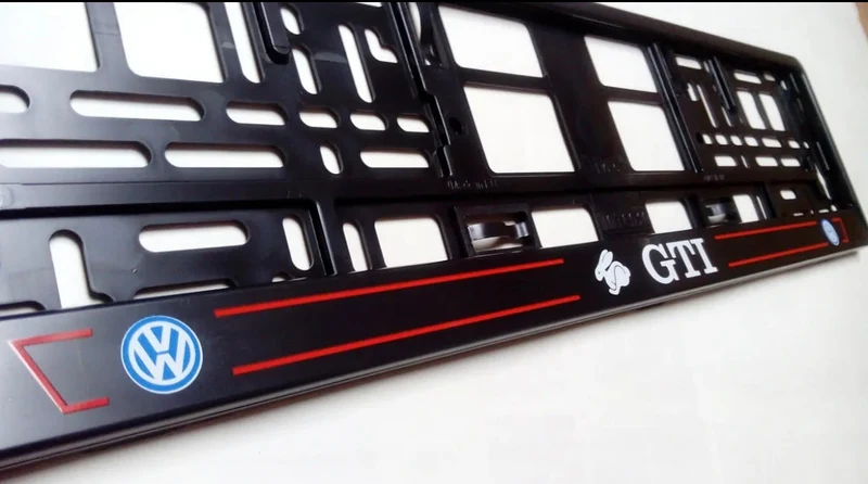 2x Supports De Plaque Volkswagen GTI Noir Mat
