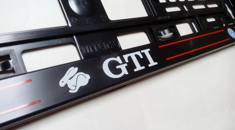 2x Supports De Plaque Volkswagen GTI Noir Mat