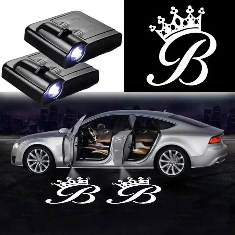 2X Lumières De Porte De Voiture Sans Fil LED Crown