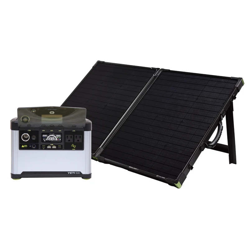 Yeti 500 + Boulder 100 BC Solar Generator