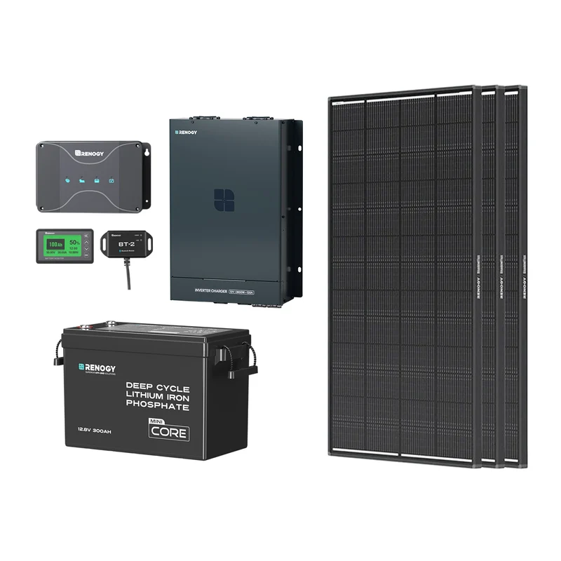 3,84 kWh Kit Énergie Camping-Car | Panneau Solaire 3x200W & 300Ah Batterie Lithium