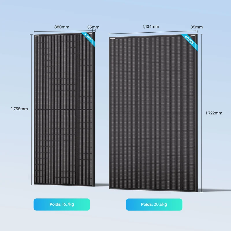 2x320W Panneau Solaire Bifacial N-Type