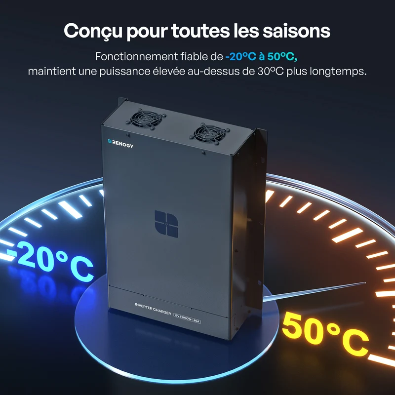 12V 2000W Onduleur Hybride Onde Sinusoïdale Pure UPS, Haute Fréquence Camping-Car, Van et Hors Réseau