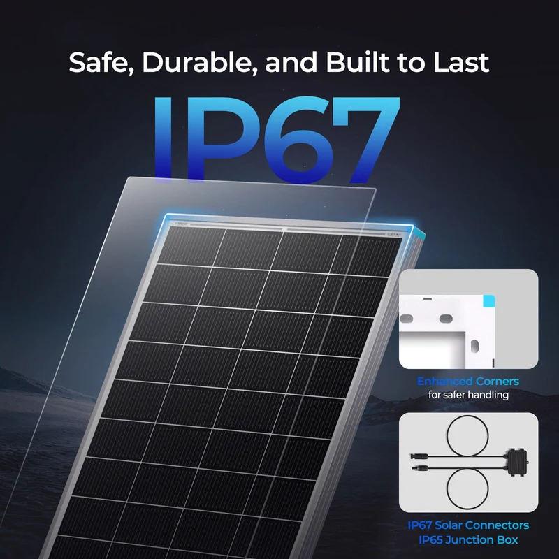 16BB N-Type 12V 100W Panneau Solaire Rigide