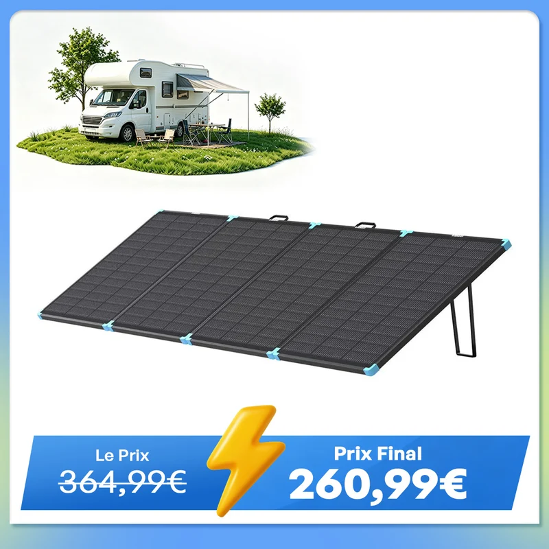 12V 300W Valise Solaire Pliable - Puissante et Compacte