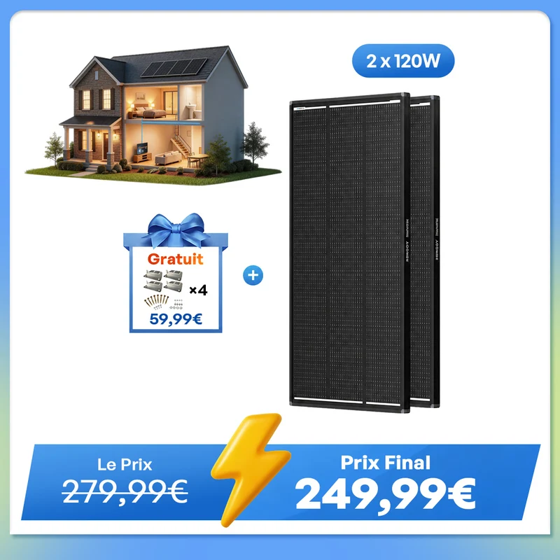 12V 120W ShadowFlux Panneau Solaire Anti-Ombrage