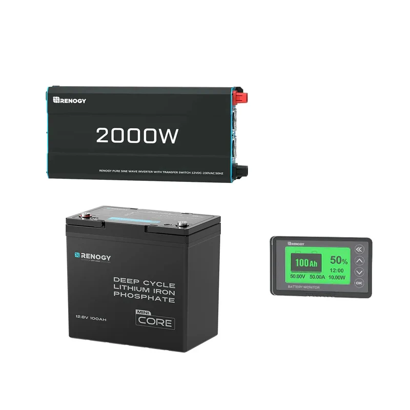 1,28kWh Kits d'Énergie Off-Grid Système | 400W Panneau Solaire, 100Ah Batterie Lithium
