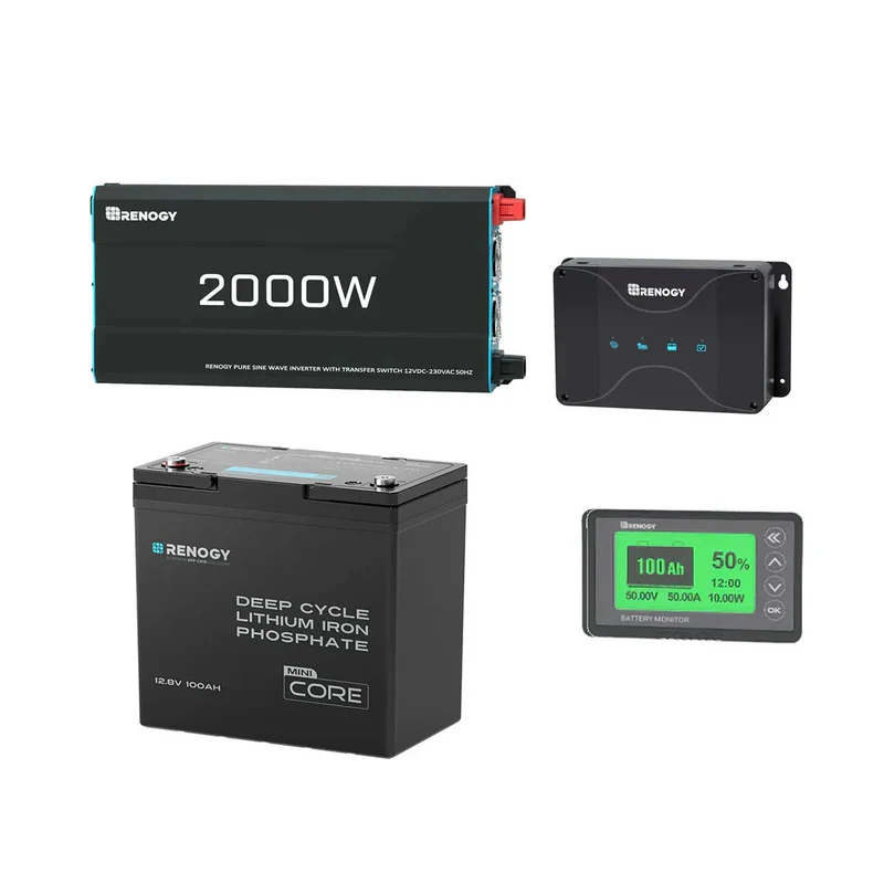 1,28kWh Kits d'Énergie Off-Grid Système | 400W Panneau Solaire, 100Ah Batterie Lithium