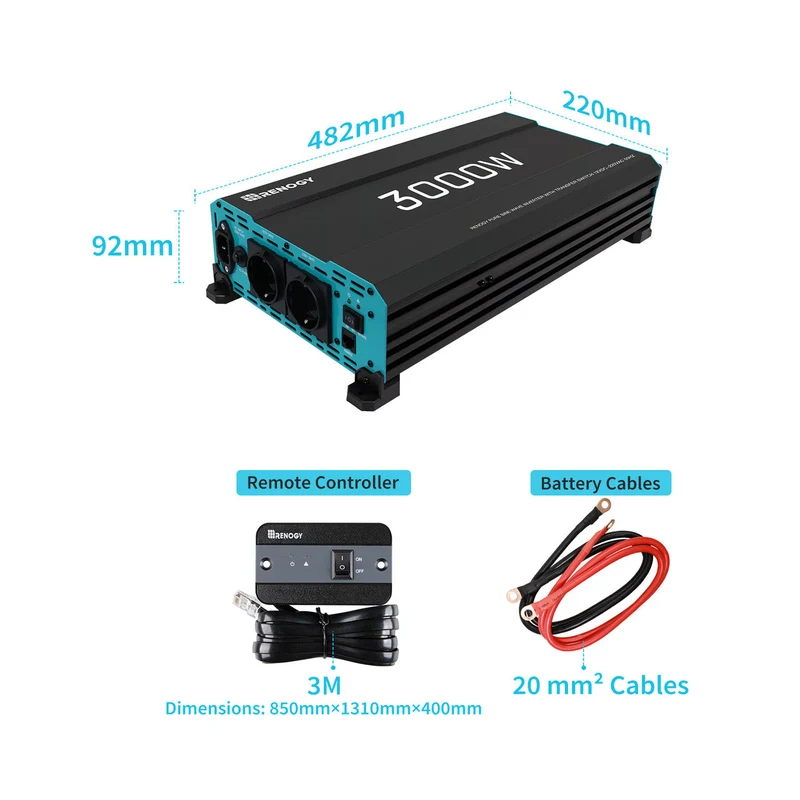 7,68 kWh Kit de Système Solaire Complet – 2* 300Ah Batteries Lithium, 3000W Onduleur Solaire