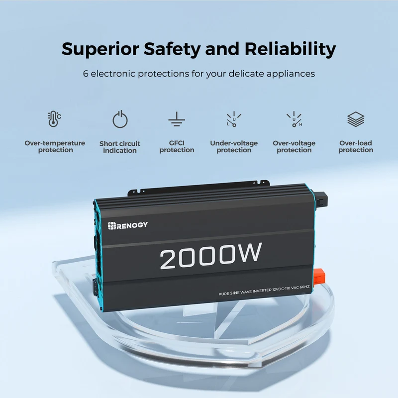 2,56kWh Kits Système Autonome | 2000W Onduleur Solaire, 200Ah Lithium Batterie