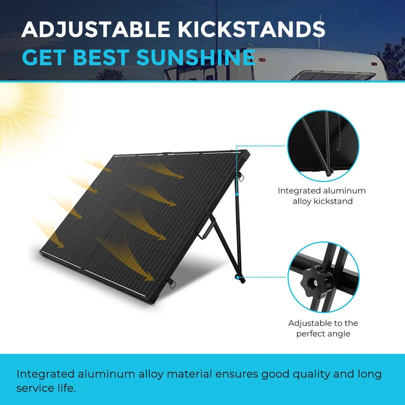 12V 100W Valise Solaire Pliable Monocristalline avec Régulateur Étanche