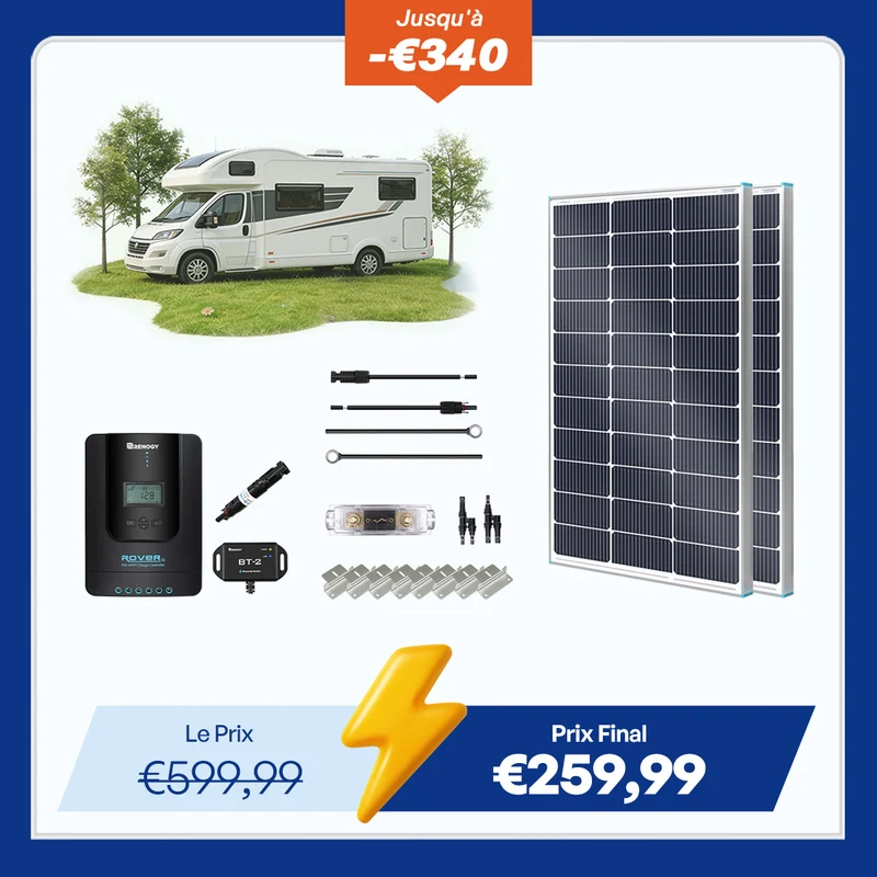12V 200W Kit Panneau Solaire avec 40A Contrôleur de Charge