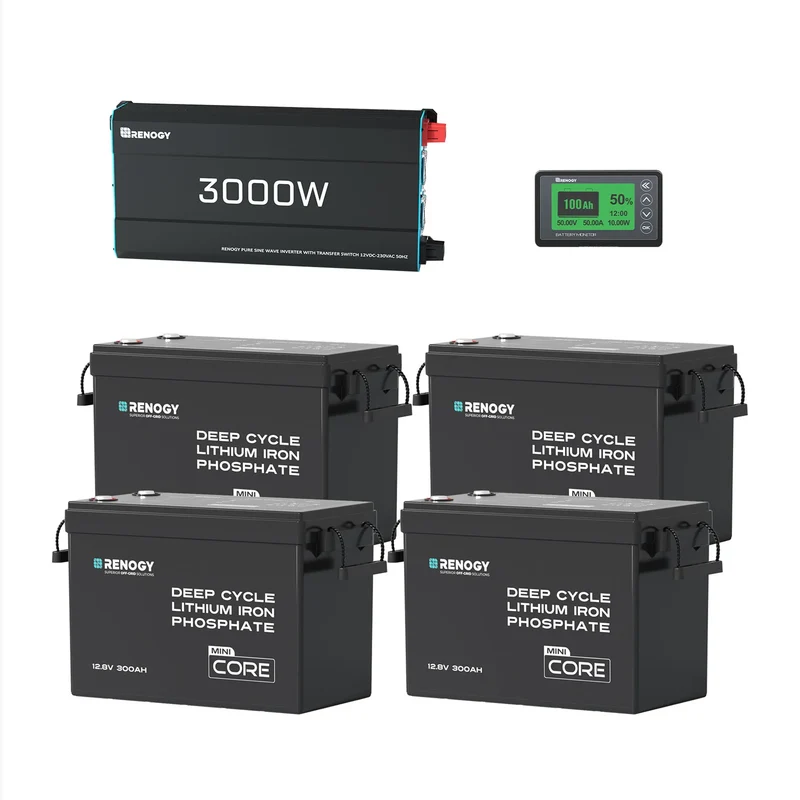 15,36 kWh Kit Énergie Off-Grid Renogy| 3000W Onduleur , 60A MPPT