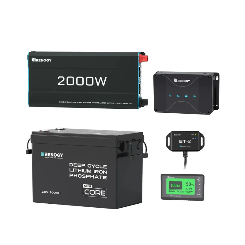 3,84 kWh Kit Énergie Camping-Car | Panneau Solaire 3x200W & 300Ah Batterie Lithium