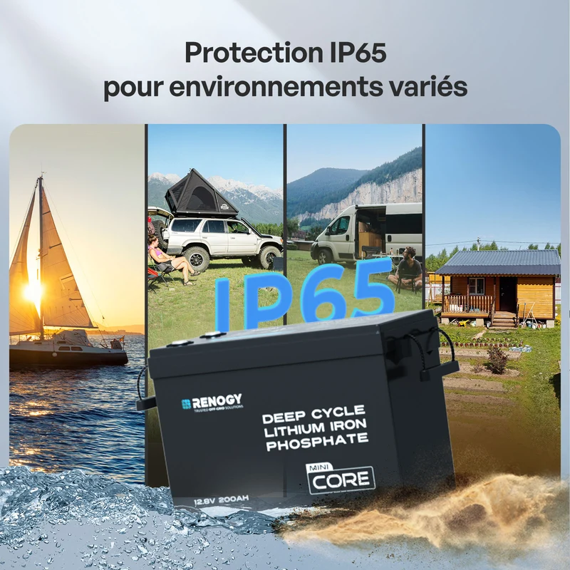 Core Mini – 12,8V 200Ah Batterie Lithium avec Protection Basse Température, Camping-Car, Off-Grid