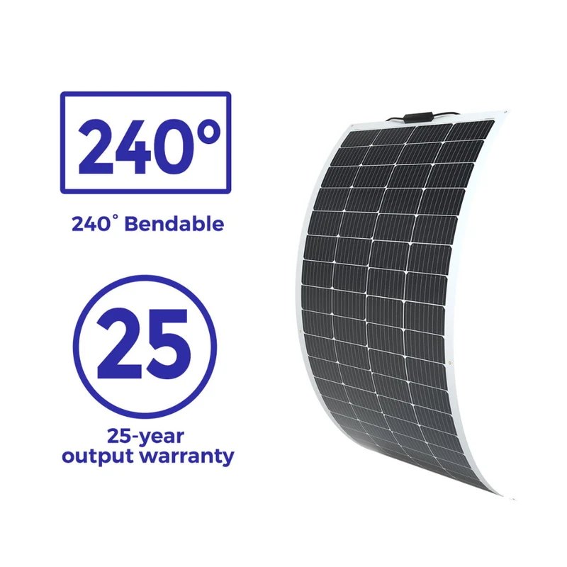 12V 200W Panneau Solaire Souple Flexible Monocristallin pour Camping-Car et Bateau