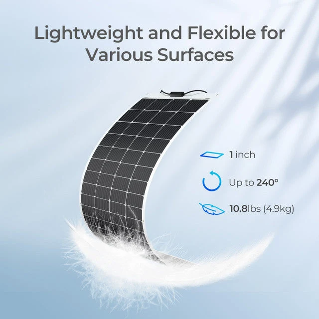 12V 200W Panneau Solaire Souple Flexible Monocristallin pour Camping-Car et Bateau