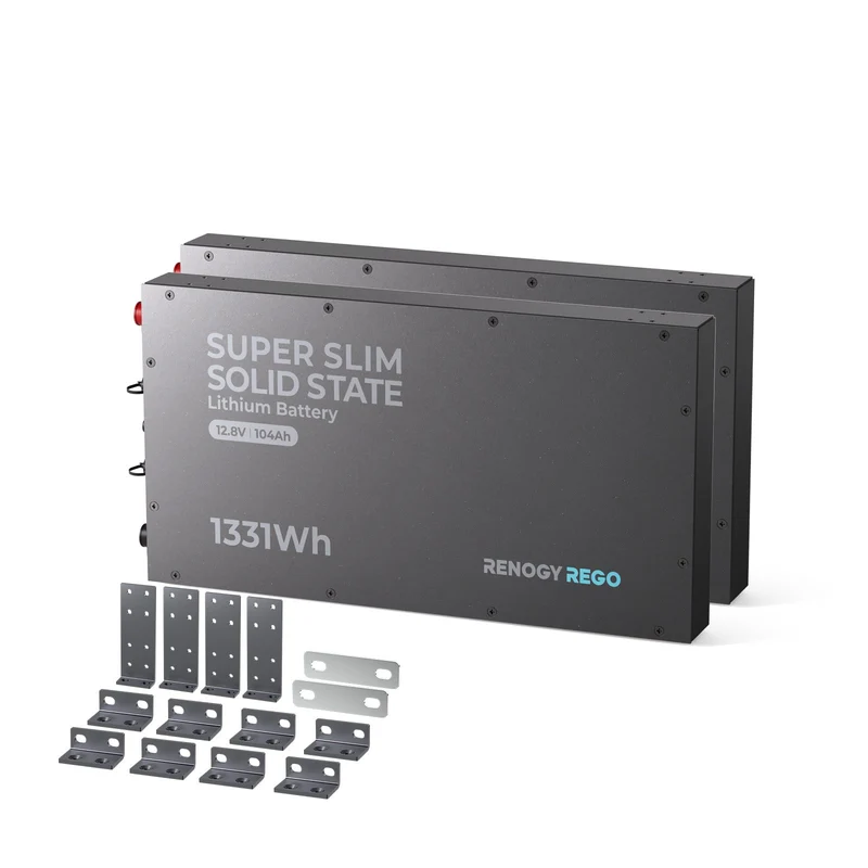 REGO - 12.8V 104Ah Super Slim Lithium Iron Phosphate Battery
