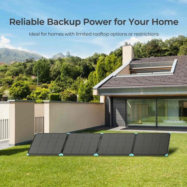 4kWh Énergie de Secours Domestique Portable avec Panneau Solaire Portable 800W, Batterie Lithium 12V 300Ah