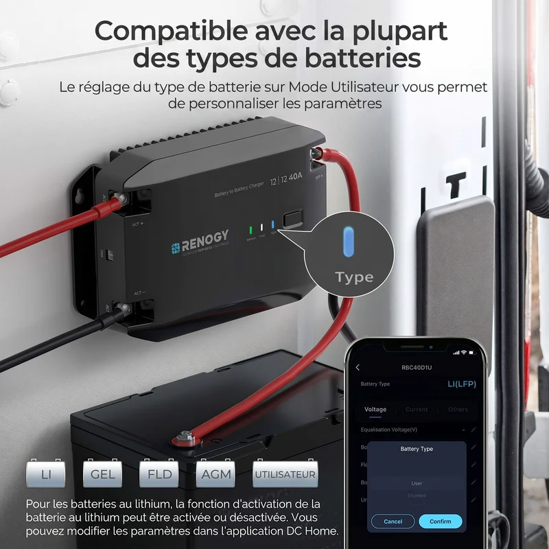 12V 40A Chargeur de Batterie DC-DC