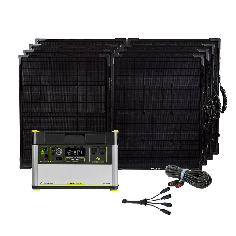 Yeti 1500X + (4) Boulder 100 BC Solar Generator