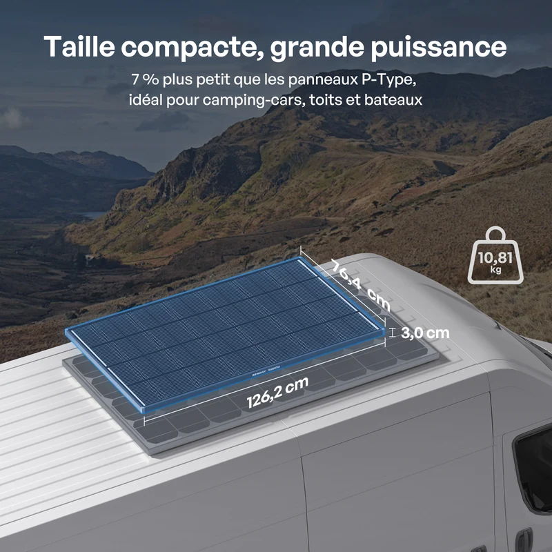 12V 200W ShadowFlux Panneau Solaire Anti-Ombrage pour Camping-Car et Système Hors Réseau