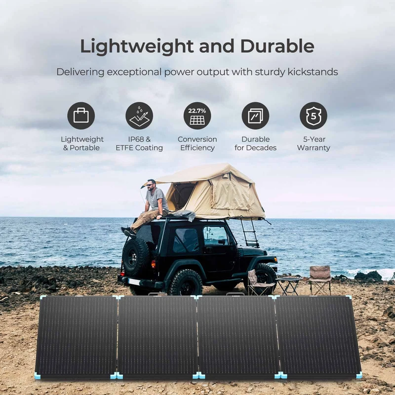 12V 220W Valise Panneau Solaire Portable Nomade Légère