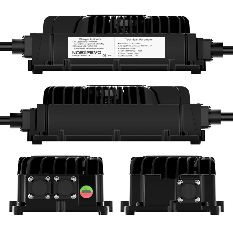 NOEIFEVO 18AMP Lithium Onboard Battery Charger for 48 Volt Golf Carts Trolling motor RVs, 58.4V LiFePO4 Battery Charger