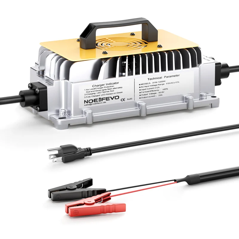 NOEIFEVO 43.8V 20A Lithium battery charger For 36V 38.4V LiFePO4 Battery, Golf Car Battery