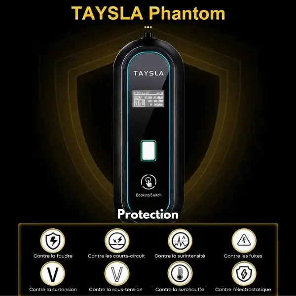 Câble de recharge Type 2 à prise domestique Monophasé TAYSLA PHANTOM