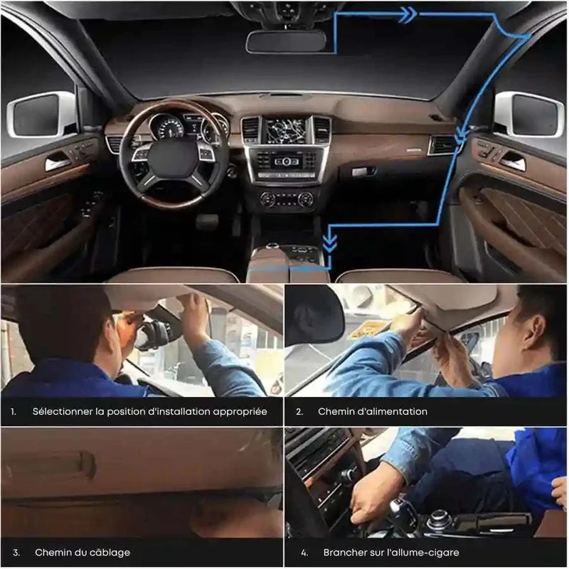 Dashcam NUOKAIQI 1080p vue avant et intérieure