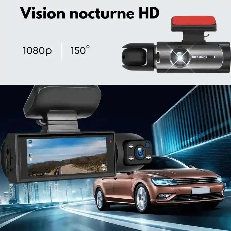 Dashcam NUOKAIQI 1080p vue avant et intérieure