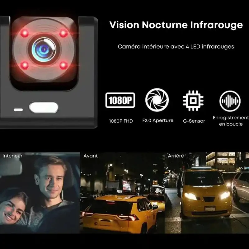 Dashcam BAIDELUO 1080P 3 caméras