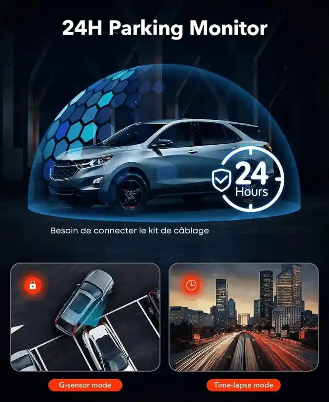 Dashcam BAIDELUO 1080P 3 caméras