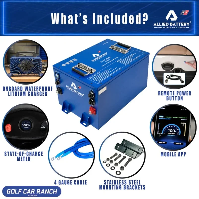 Lithium Golf Cart Battery Allied 48V 105AH - CCPREC08+ - Commercial Big Bank Golf Cart Battery Set