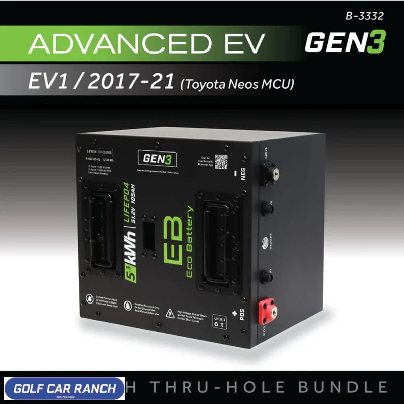 51V 105AH Thru-Hole Battery Bundle / Advanced EV EV1 / 2017-21 (Toyota Neos MCU) - B-3382