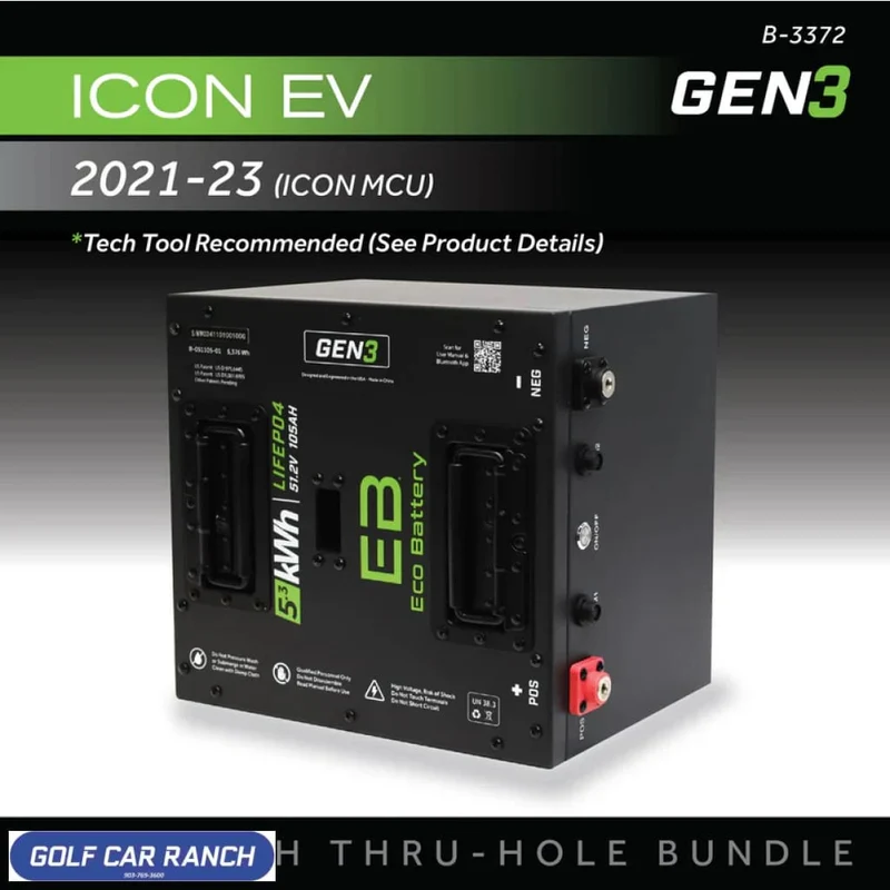 51V 105AH Thru-Hole Battery Bundle / ICON, Advanced EV EV1 / 2021-23(ICON MCU)-3372