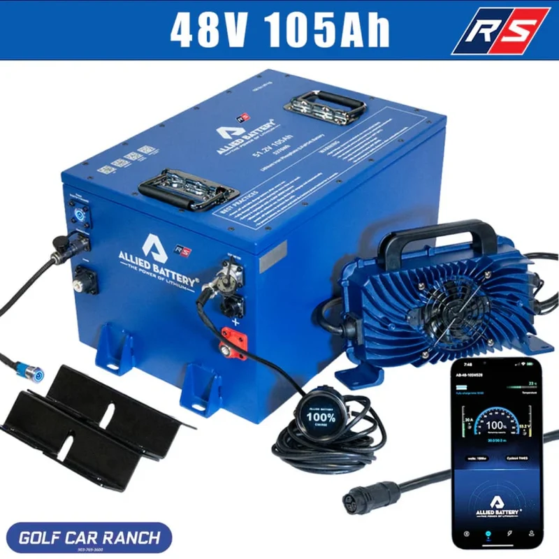 Allied RS Club Car DS Commercial 48V Lithium LiFePO4 Battery Package 105AH - Golf and UTV