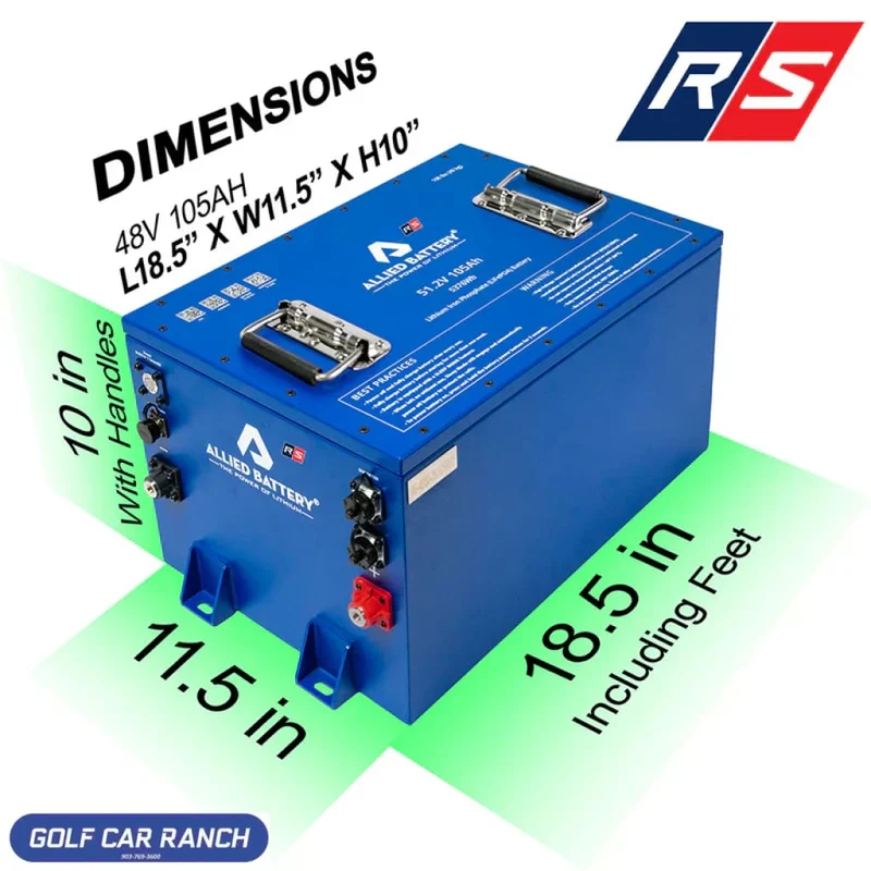 Allied RS Club Car DS Commercial 48V Lithium LiFePO4 Battery Package 105AH - Golf and UTV