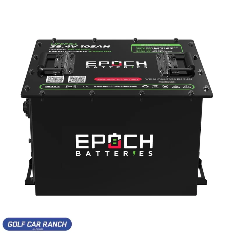 EPOCH 36V 105Ah, E-Z-GO - LiMax Series - Lithium (LiFePO4) Golf Cart Battery - Complete Kit