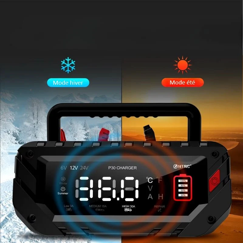 Chargeur batterie moto intelligent 12V 30A