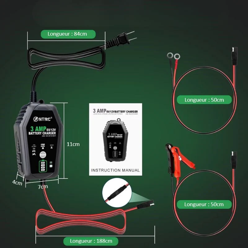 Chargeur batterie moto 6v 12v